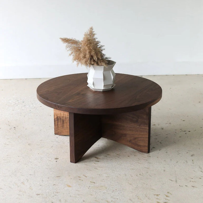 Sculptural round Wood Coffee Table