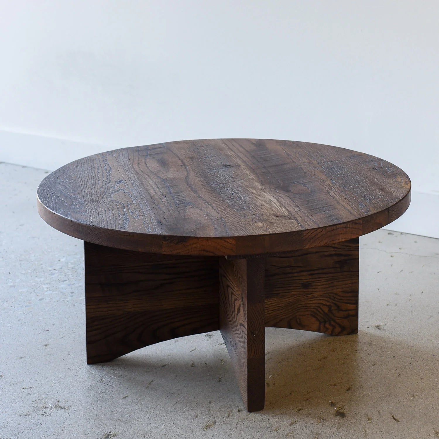 Sculptural round Wood Coffee Table