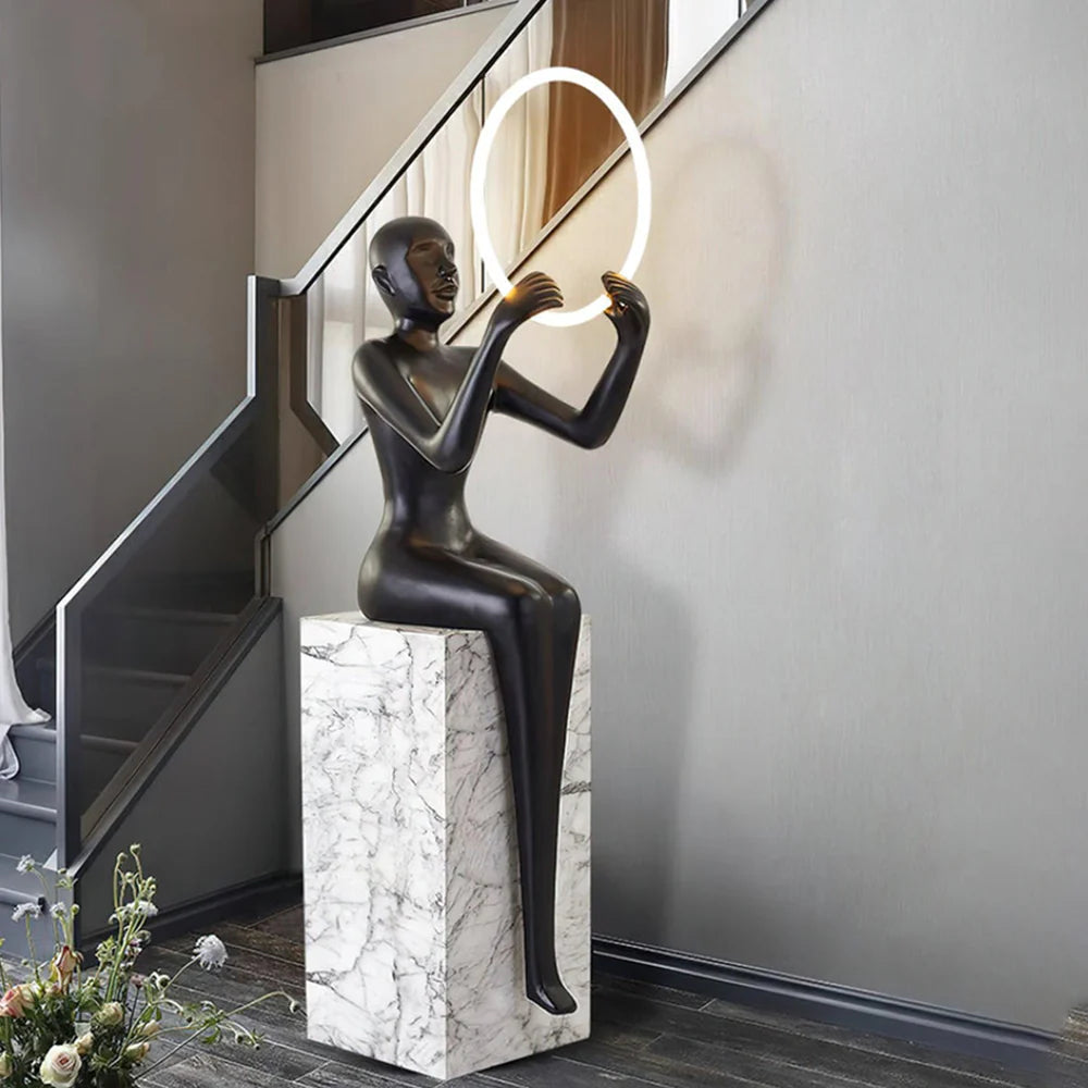 Sitting Sculpture Floor Lamp