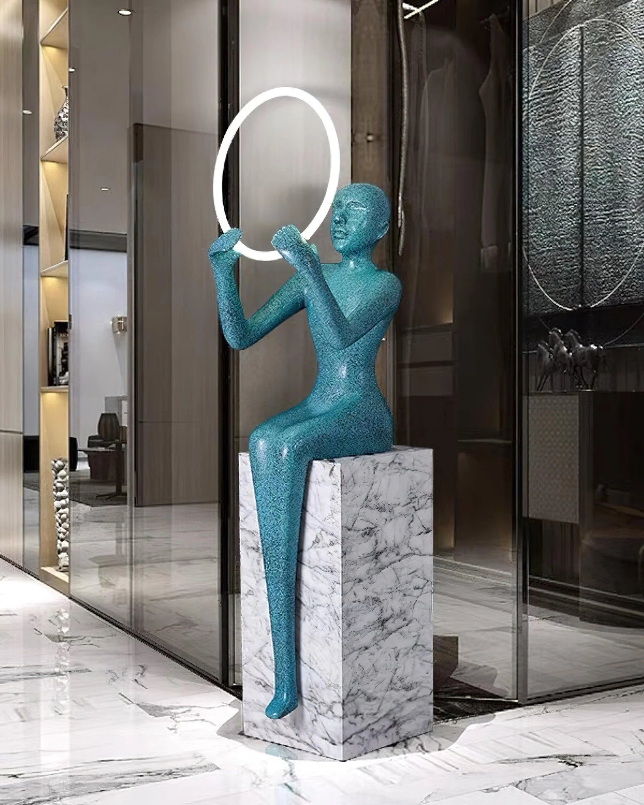 Sitting Sculpture Floor Lamp