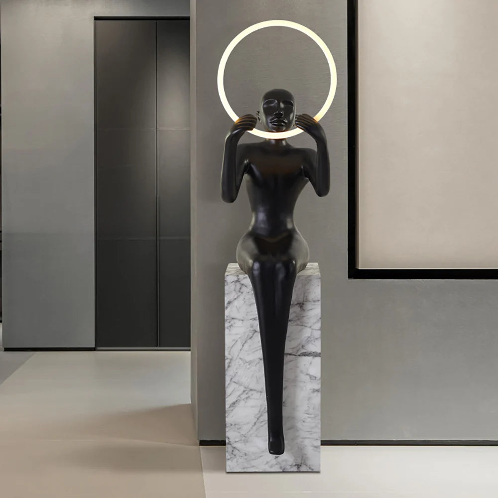 Sitting Sculpture Floor Lamp