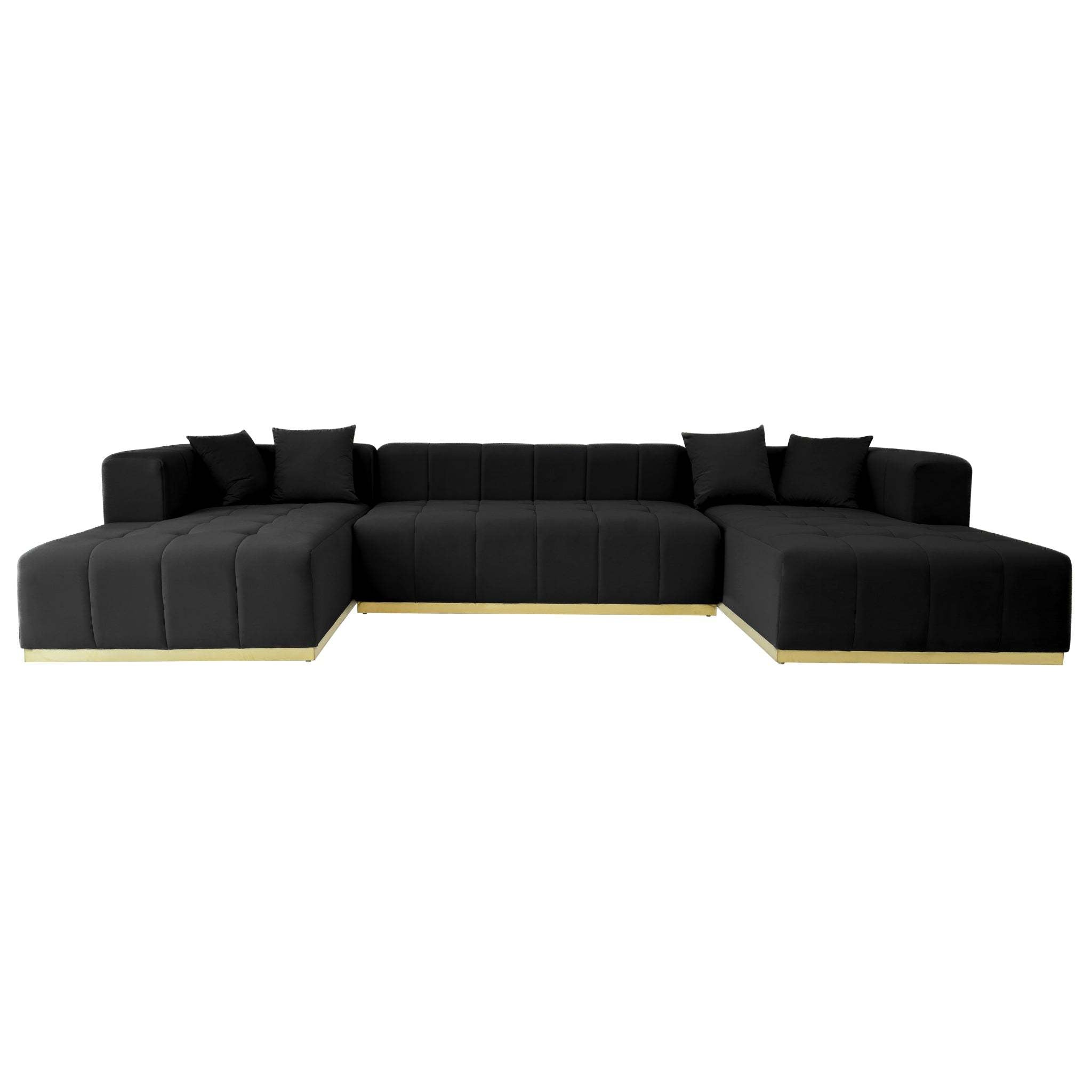Corner Sofa - Black Velvet