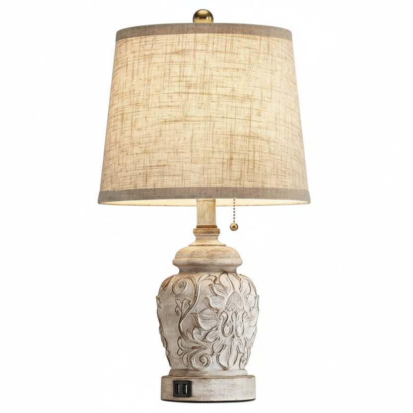 19.5" Vintage Rustic Table Lamp Set of 2 Farmhouse Table Lamps for Living Room B