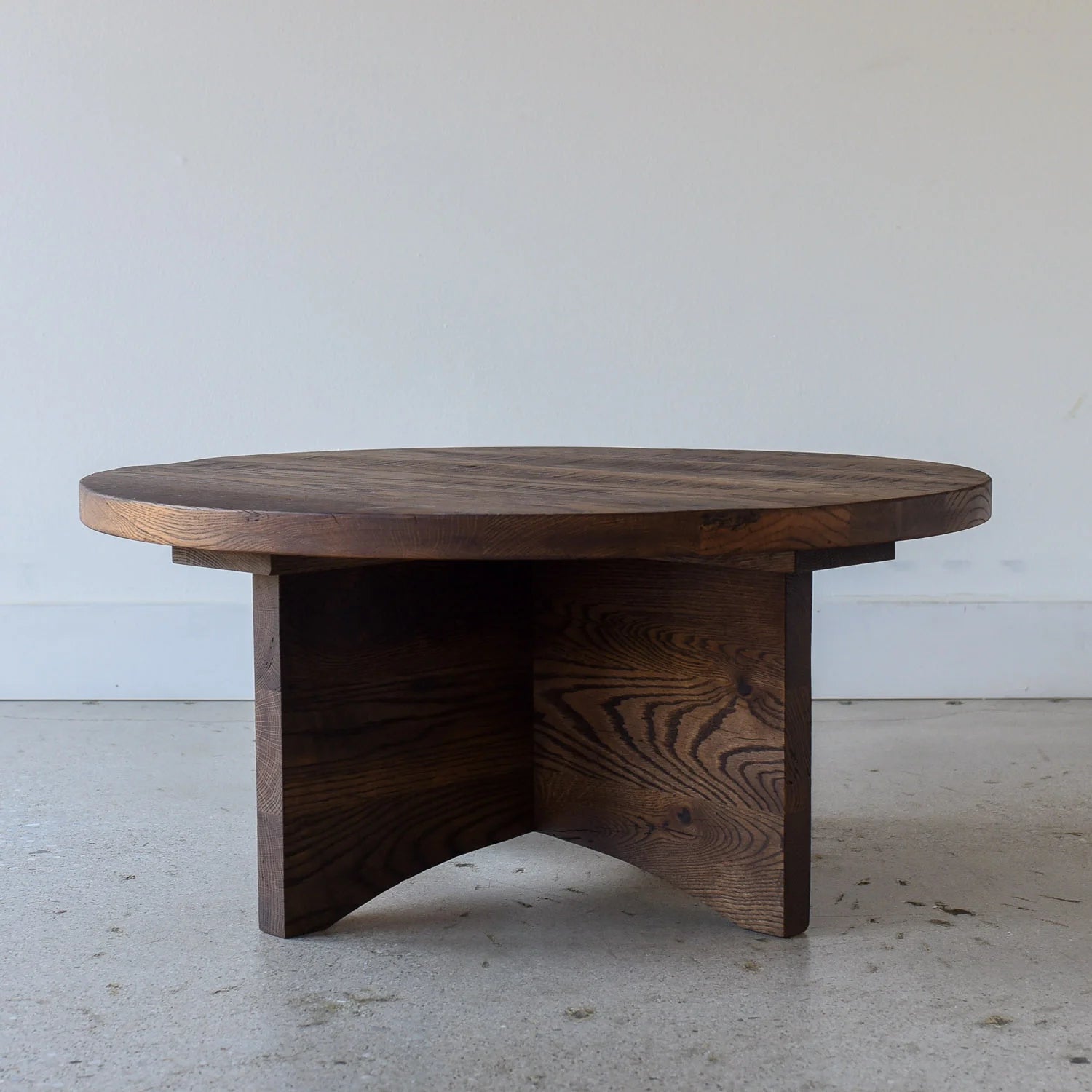 Sculptural round Wood Coffee Table