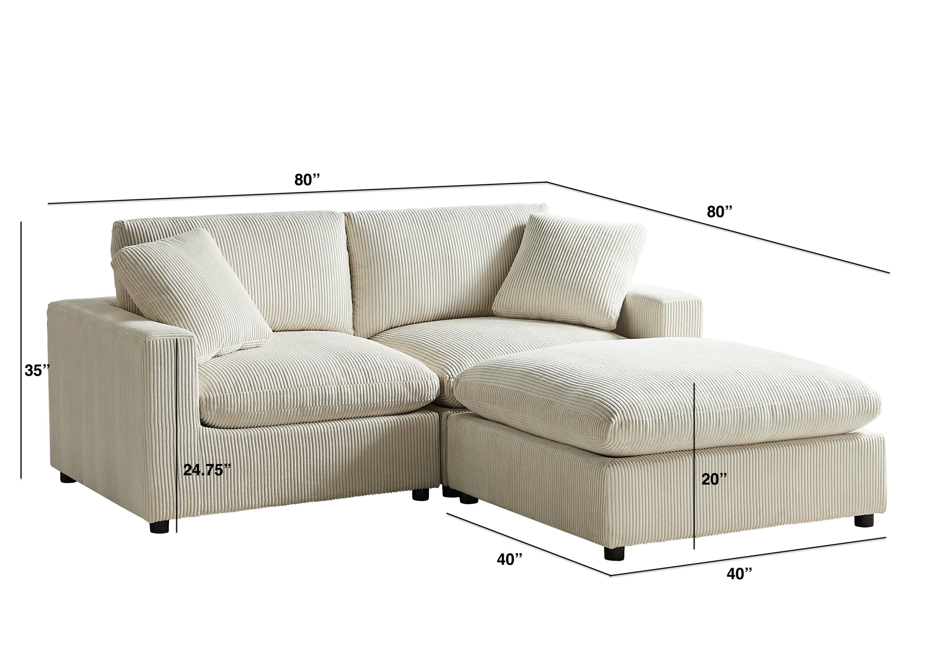 Deep Comfort Modular Chaise Sofa