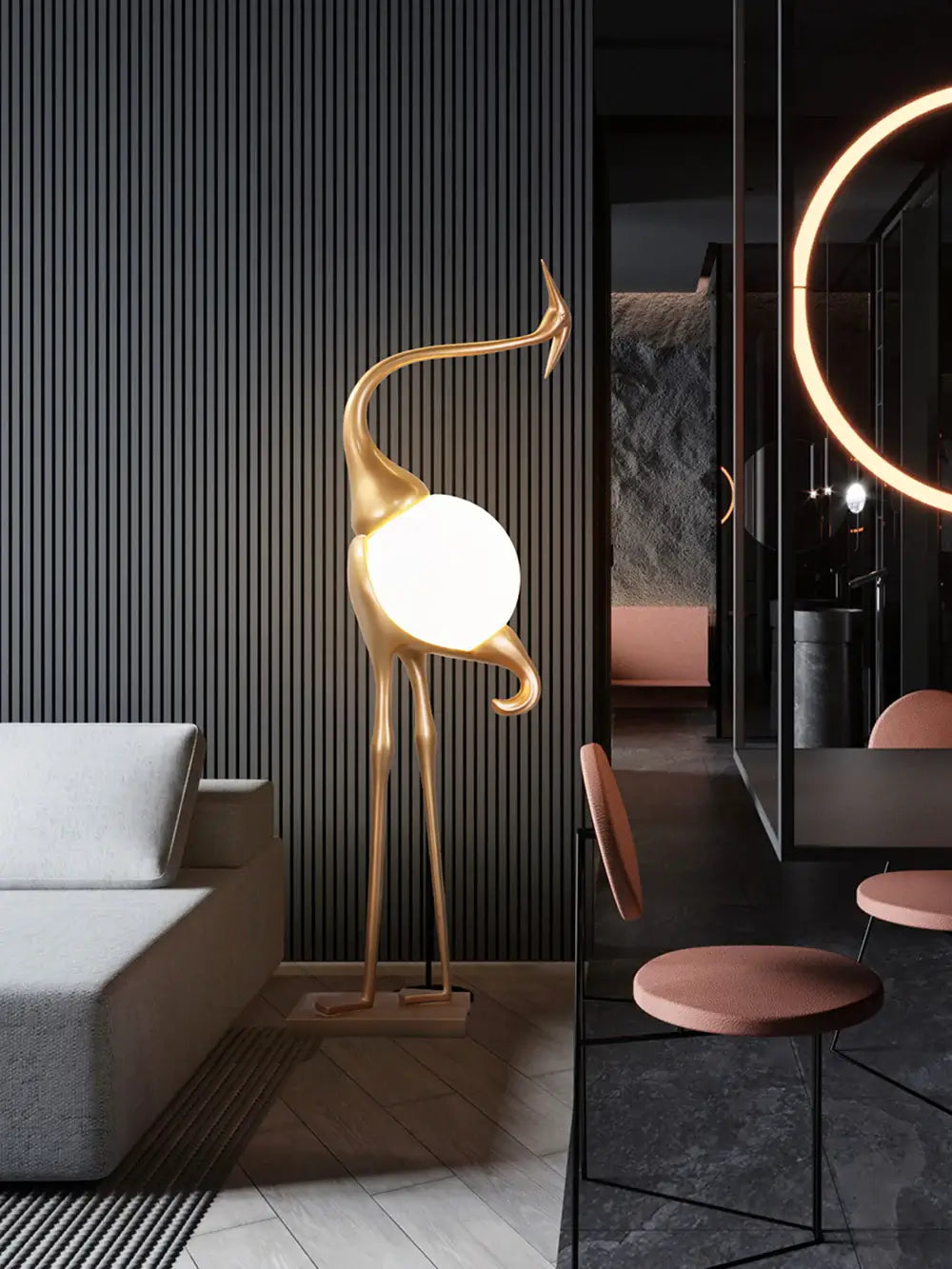 Animal Crane Floor Lamp