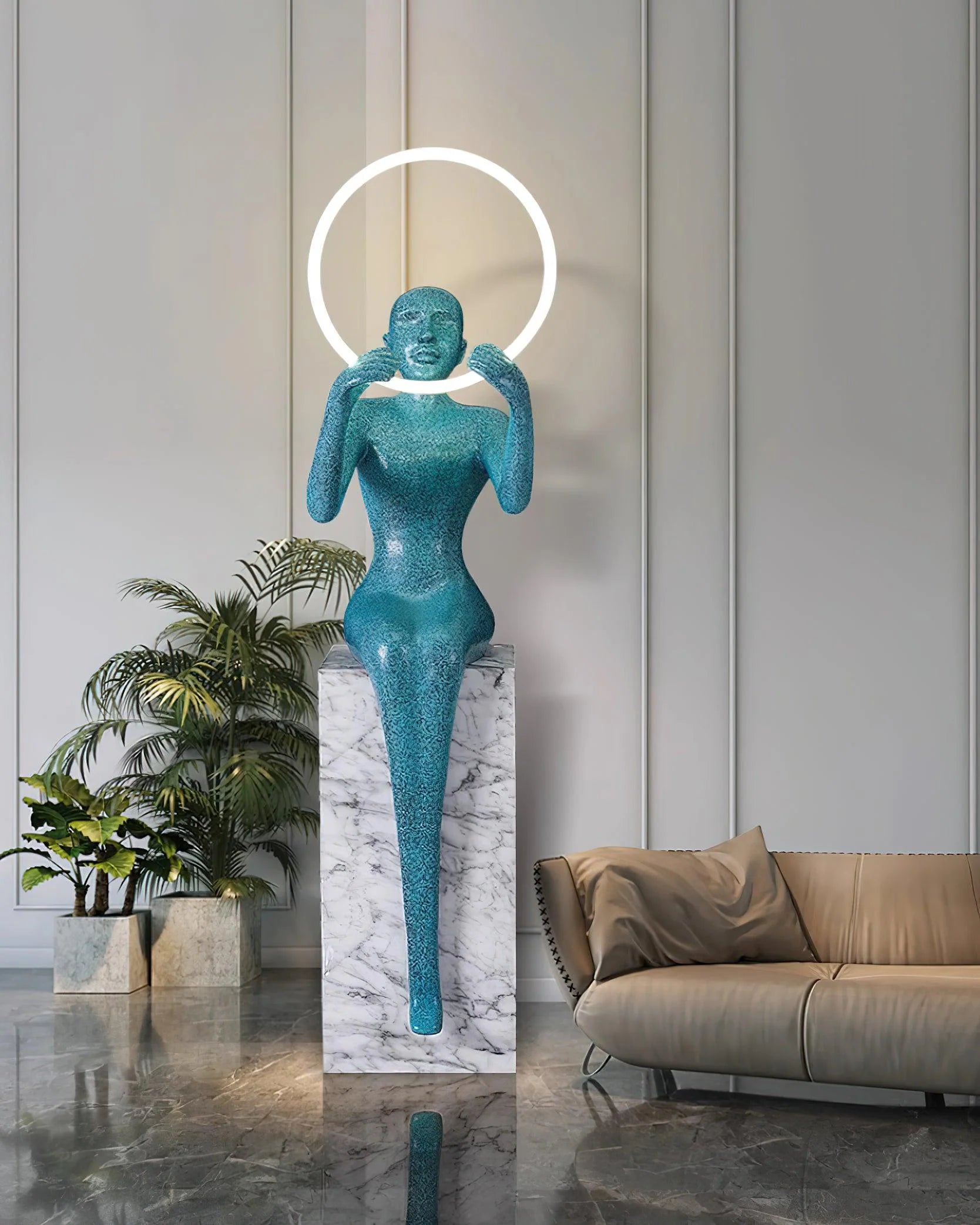 Sitting Sculpture Floor Lamp