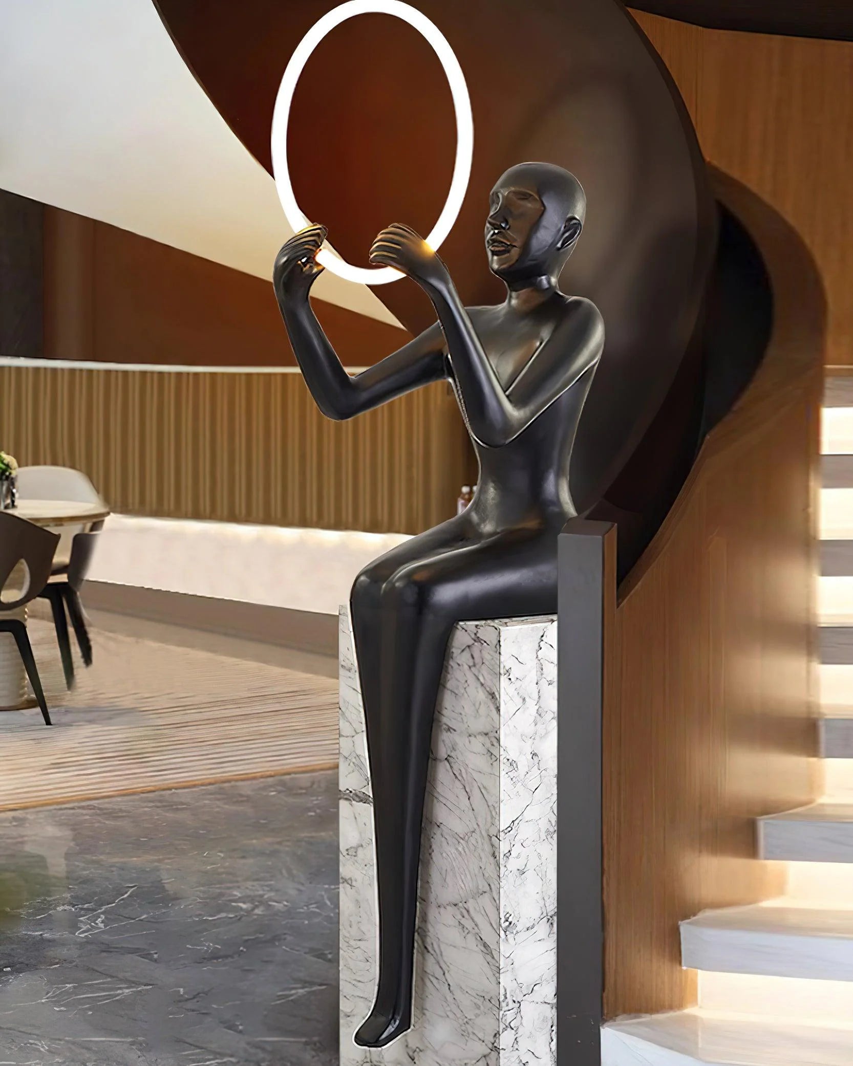 Sitting Sculpture Floor Lamp