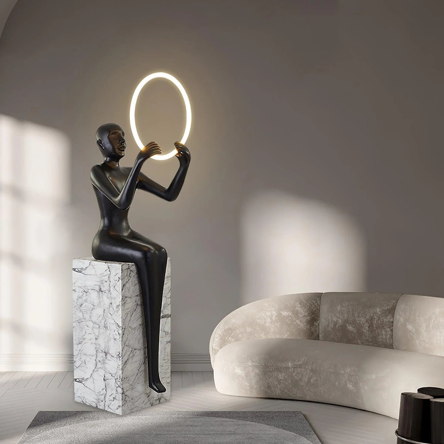 Sitting Sculpture Floor Lamp