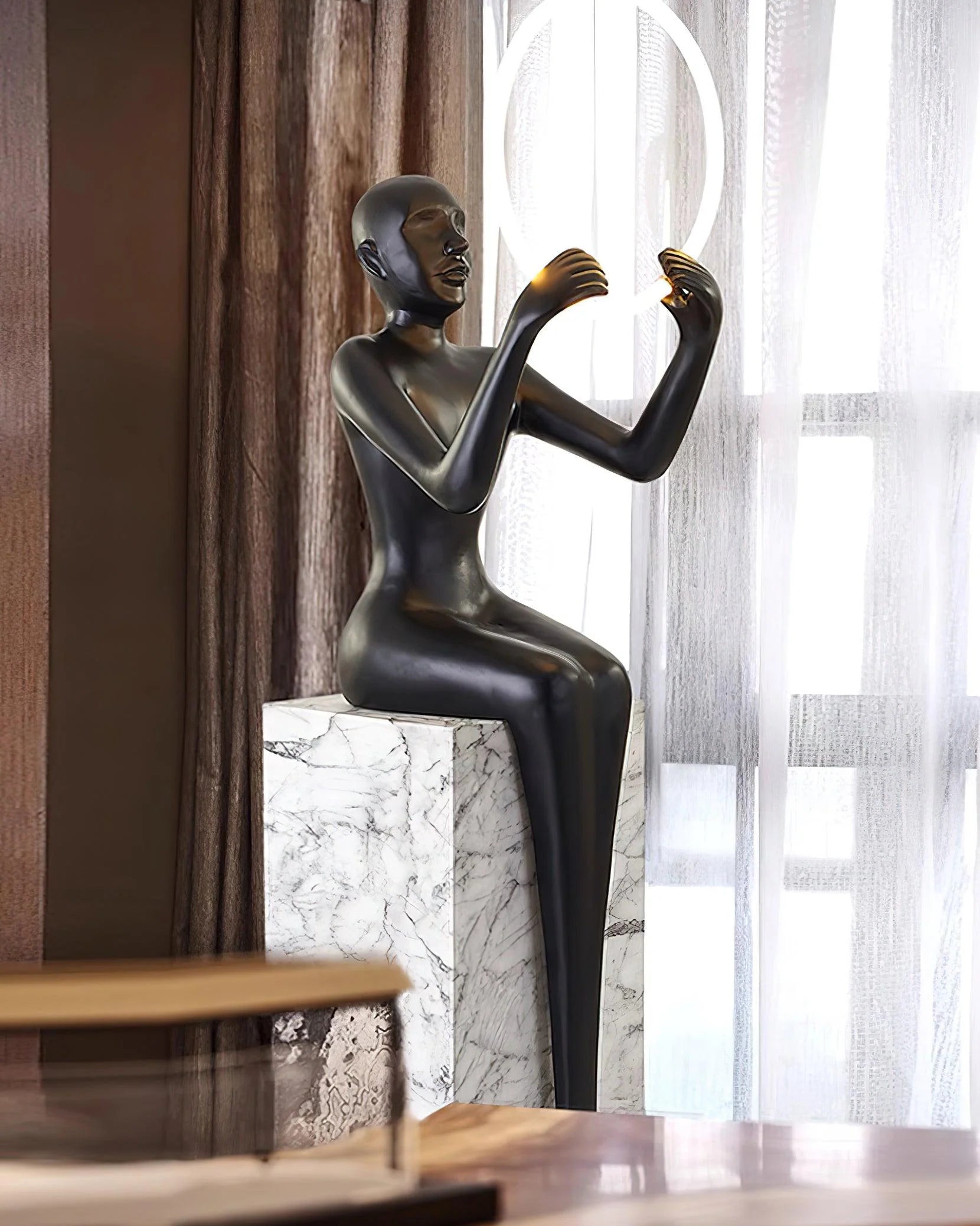 Sitting Sculpture Floor Lamp