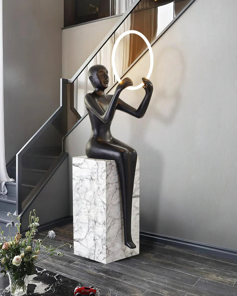 Sitting Sculpture Floor Lamp