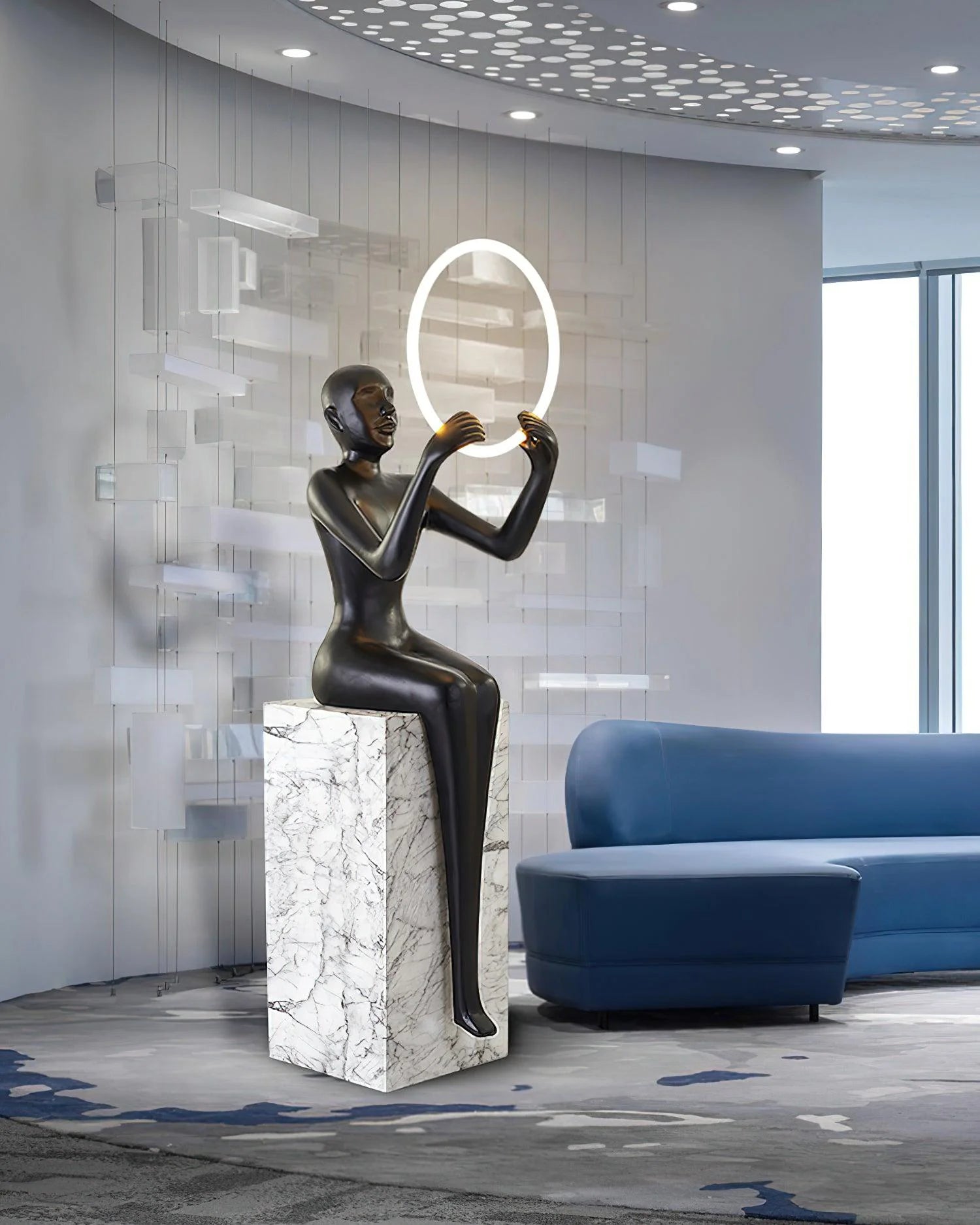 Sitting Sculpture Floor Lamp