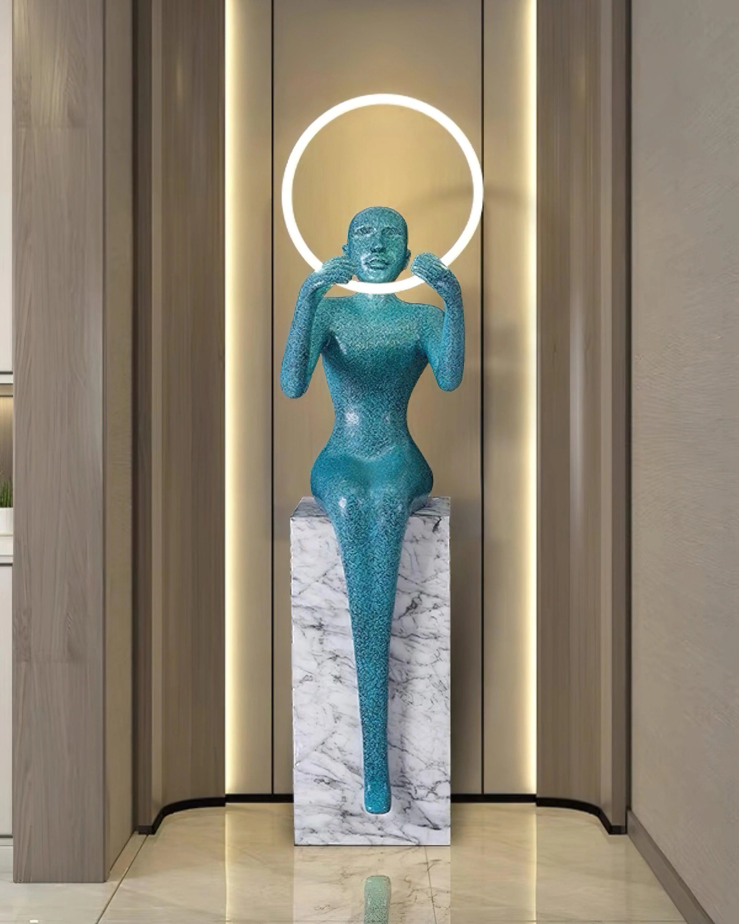Sitting Sculpture Floor Lamp