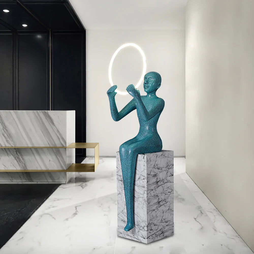 Sitting Sculpture Floor Lamp