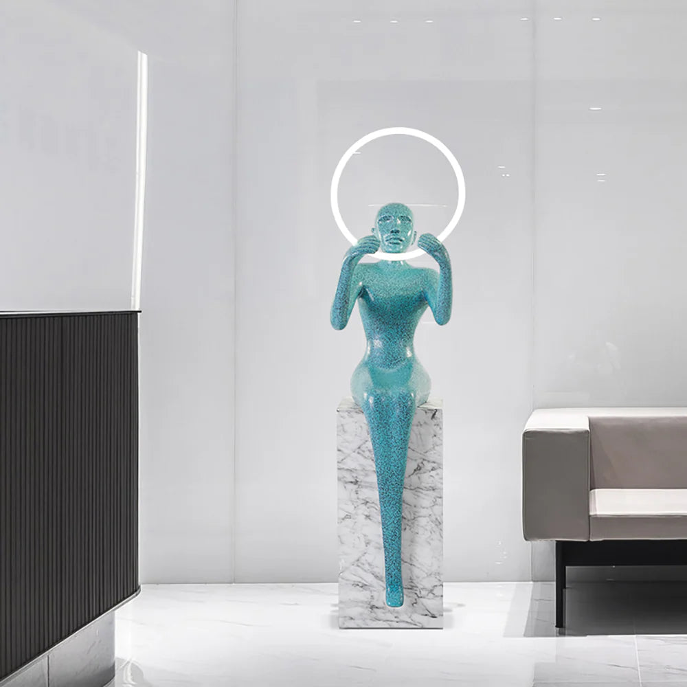 Sitting Sculpture Floor Lamp