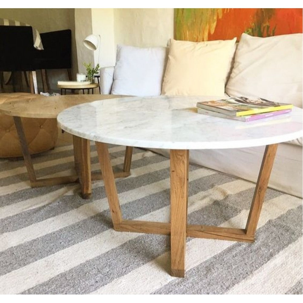 Carrara White Marble Coffee Table