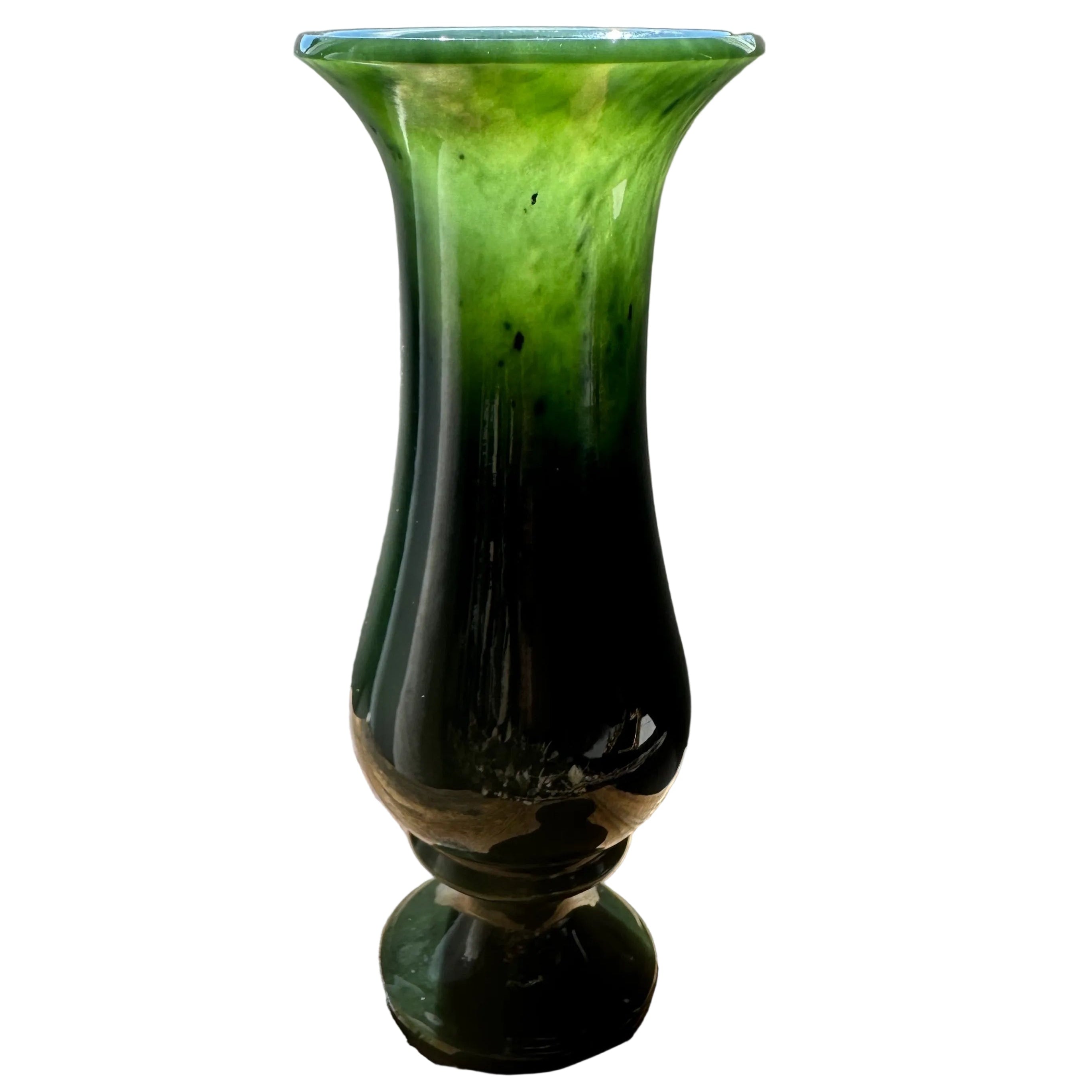 Green glass vase 