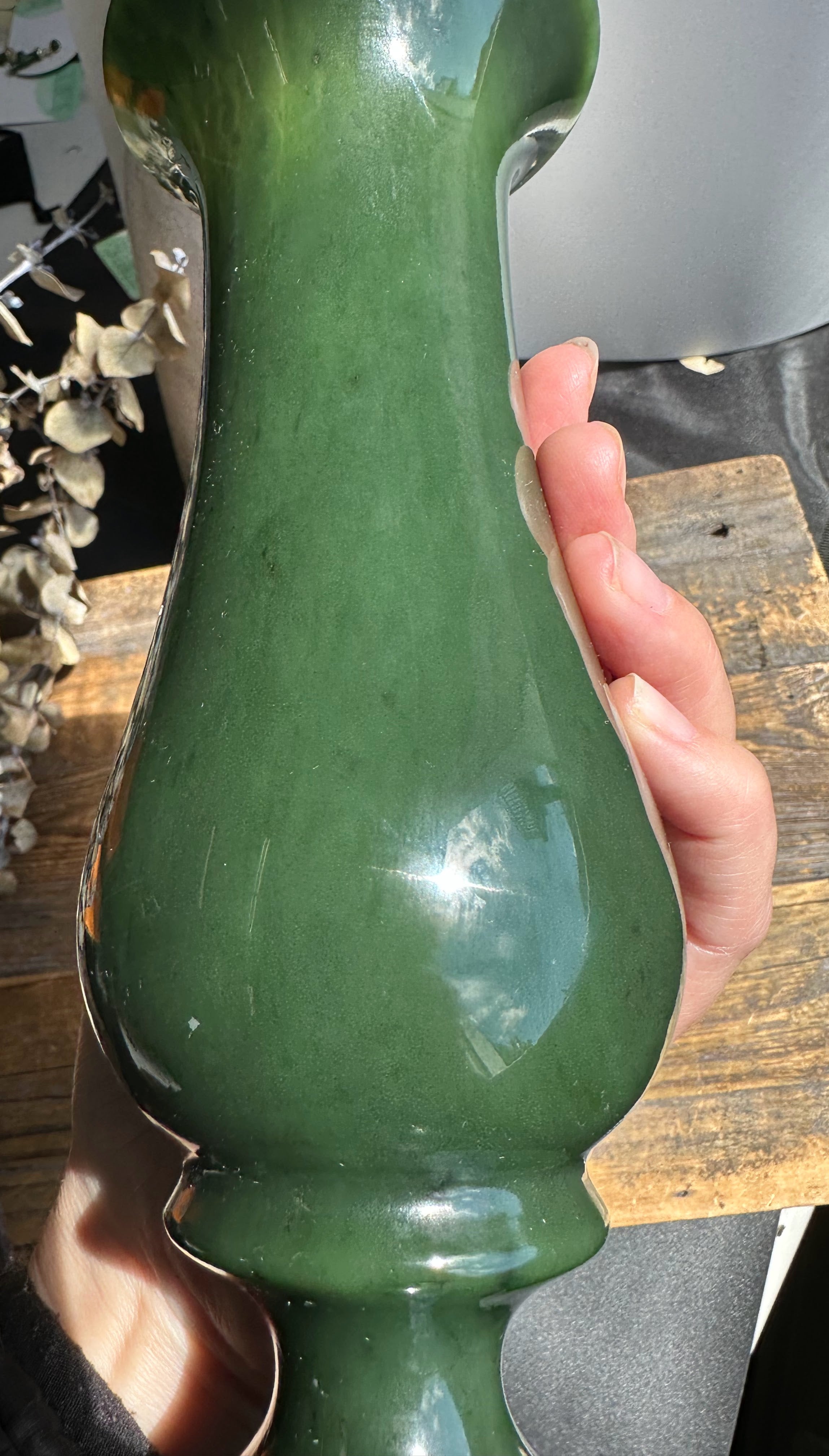 Siberian Nephrite Jade Vase