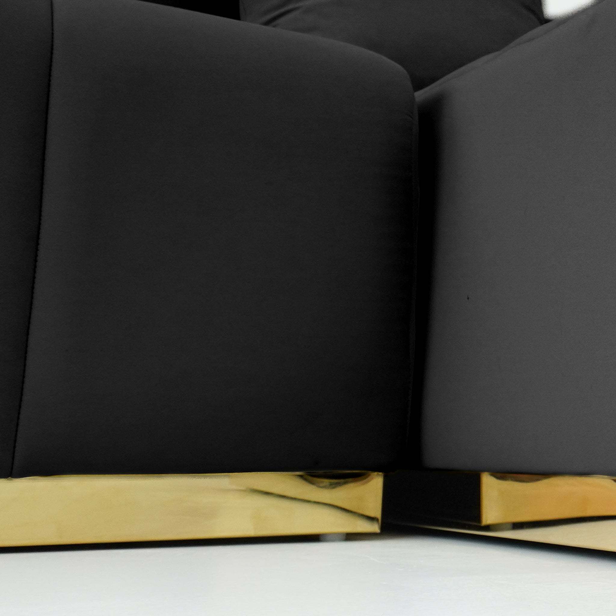 Corner Sofa - Black Velvet