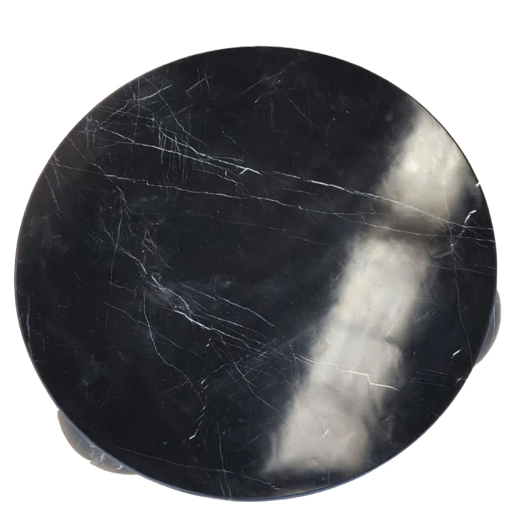 Black Marble Coffee Table with Sphere Legs